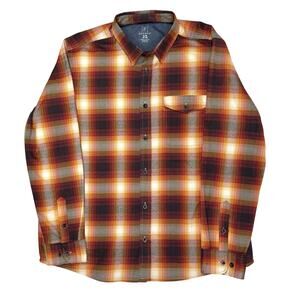 George Mens Plaid Button Up Shirt Long Sleeve Size XL